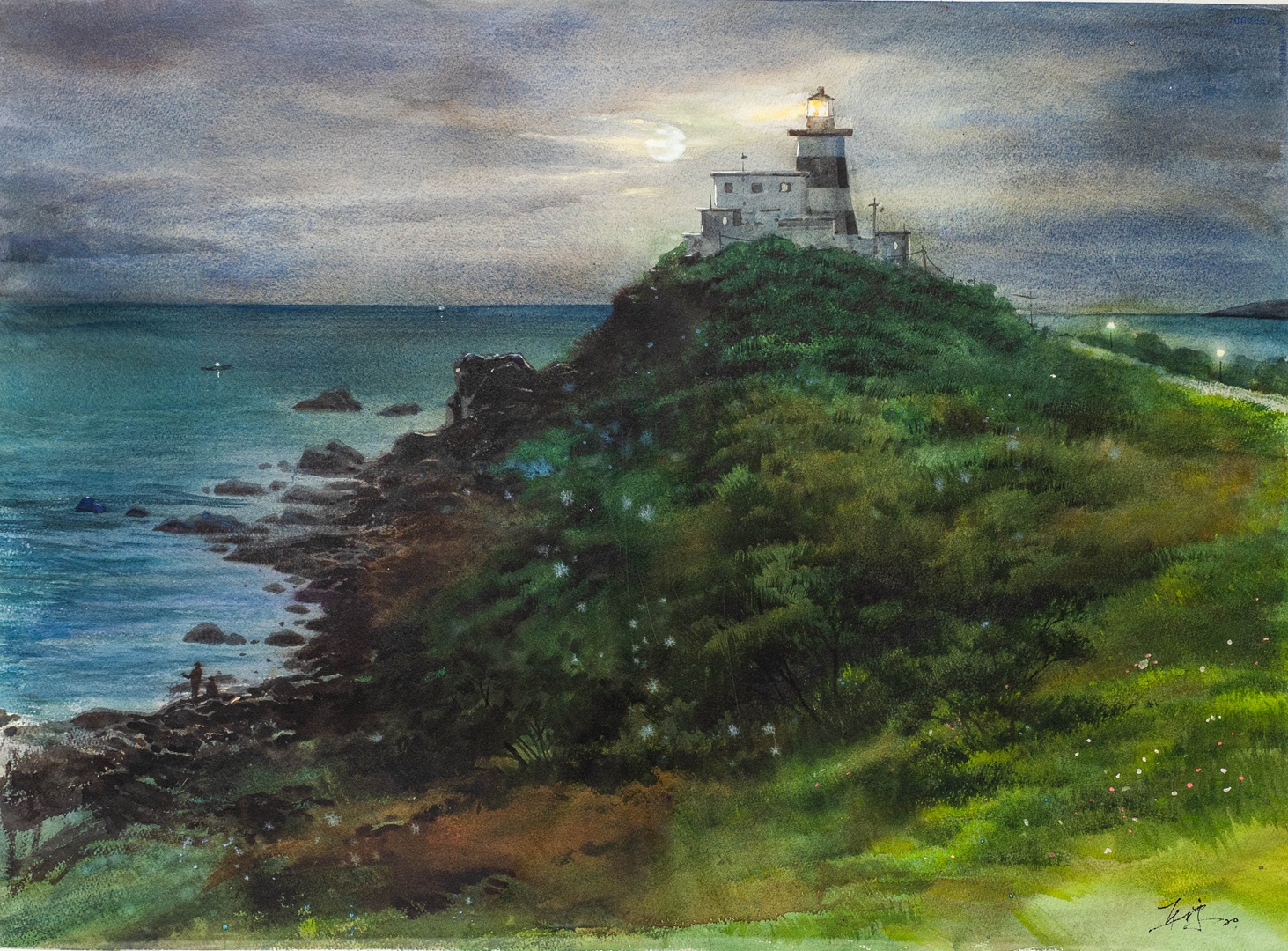 月昇富貴角燈塔